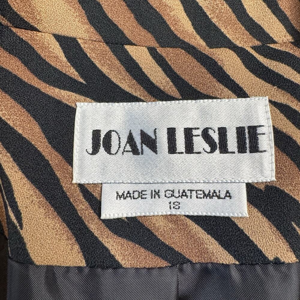 NWT Joan Leslie VTG Women's Blazer Tiger Print Plus Sz 18 Single Button - Picture 2 of 7